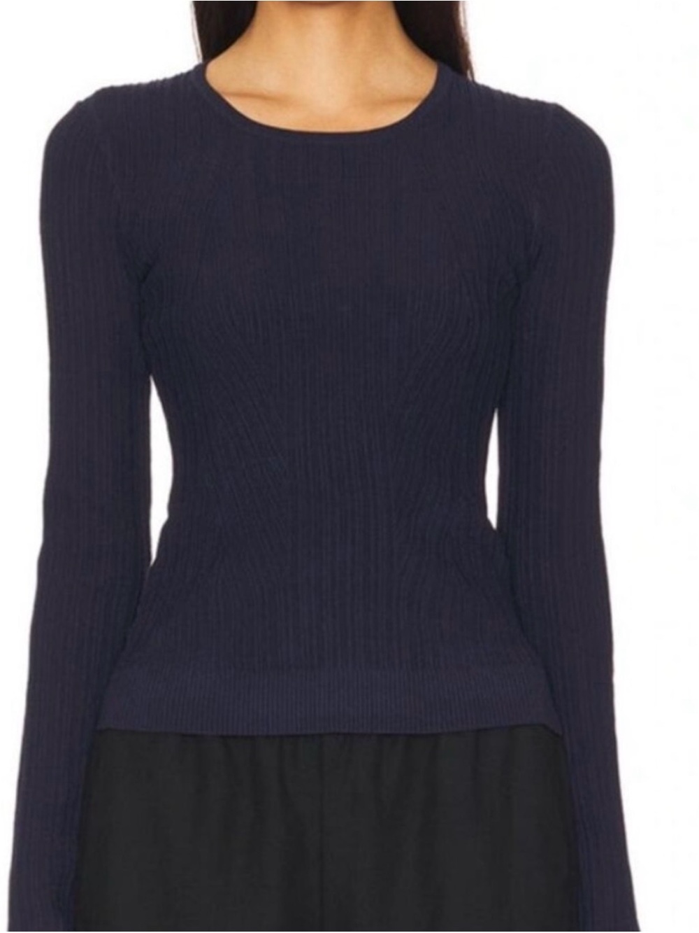 Favorite Daughter Top Courtney Knit Long Sleeve in Navy